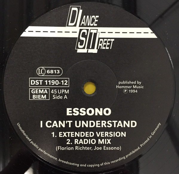 Essono - I Can't Understand | Dance Street (DST 1190-12)