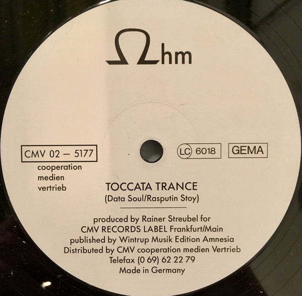 Ohm - Toccata Trance / Annaconda | CMV Records (CMV 02-5177) - 2