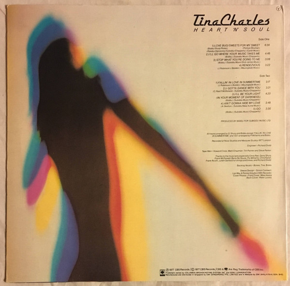 Tina Charles - Heart 'N' Soul | CBS/Sony (JJSL 30137)