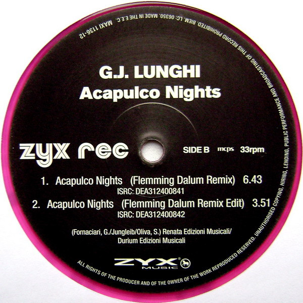 G.J. Lunghi - Acapulco Nights | ZYX Music (MAXI 1136-12) - 4
