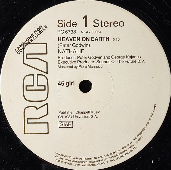 Nathalie - Heaven On Earth / Cyclops Dance | RCA (PC 6738) - main