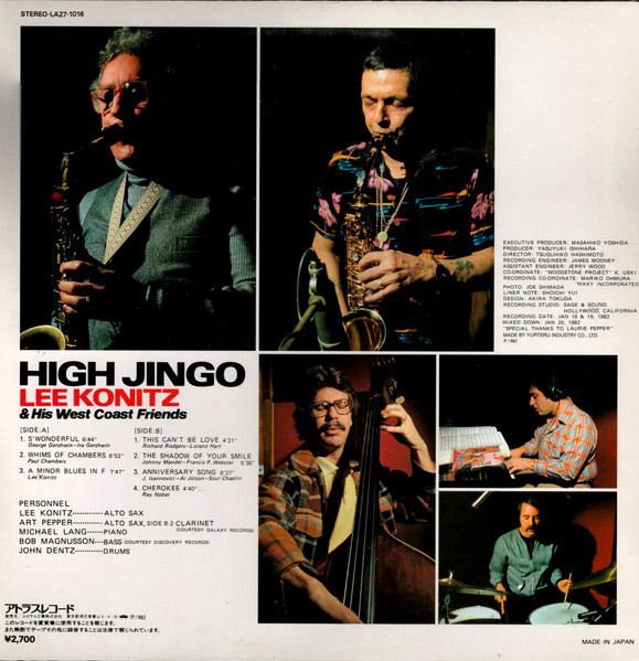 Lee Konitz & His West Coast Friends - High Jingo | Atlas Record (LA27-1016) - 2