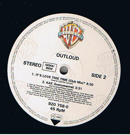 Outloud - It's Love This Time | Warner Bros. Records (920 758-0)