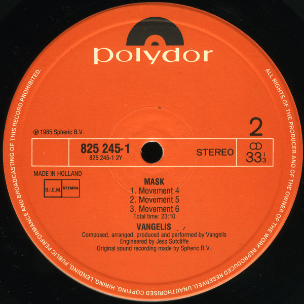 Vangelis - Mask | Polydor (825 245-1) - 4