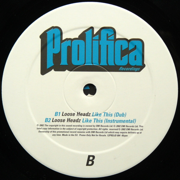 Various - Vinylstyloz / Like This / Tokai / The Whistle | Prolifica (12PRDJD 004) - 4