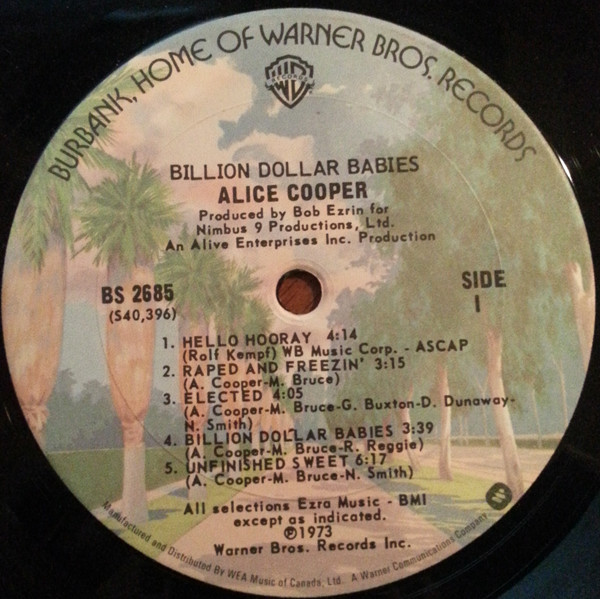 Alice Cooper - Billion Dollar Babies | Warner Bros. Records (BS 2685) - 4