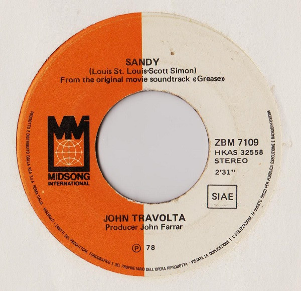 John Travolta - Sandy | Midsong International (ZBM 7109) - 3 John Travolta - Sandy | Midsong International (ZBM 7109) - 3