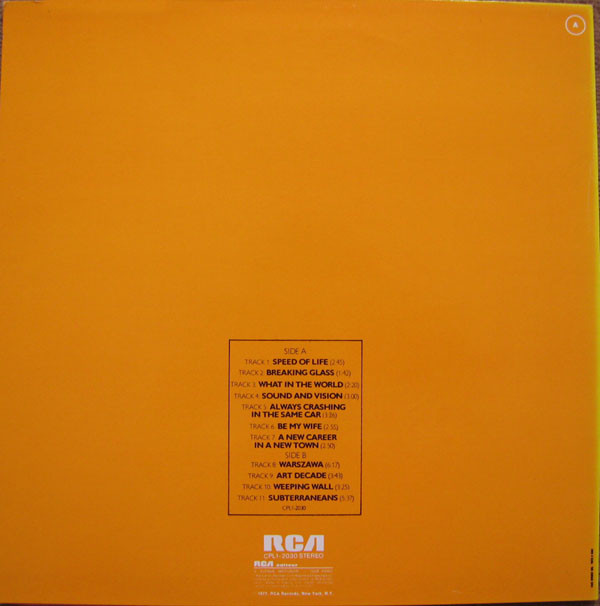 David Bowie - Low | RCA (CPL1-2030) - main