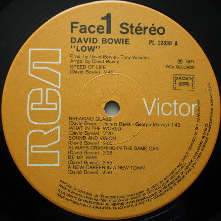 David Bowie - Low | RCA (CPL1-2030) - 2