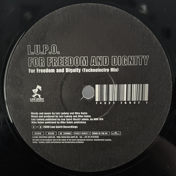 L.U.P.O. - For Freedom And Dignity | Low Spirit Recordings (74321 76947 1) - 3