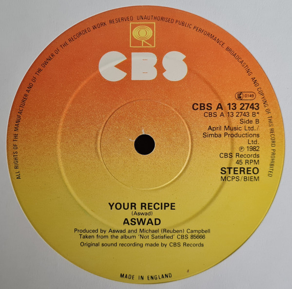 Aswad - African Children Part 2 (Extended Version) | CBS (CBS A 13 2743) - 3