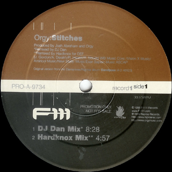 Orgy - Stitches | F-111 Records (PRO-A-9734)