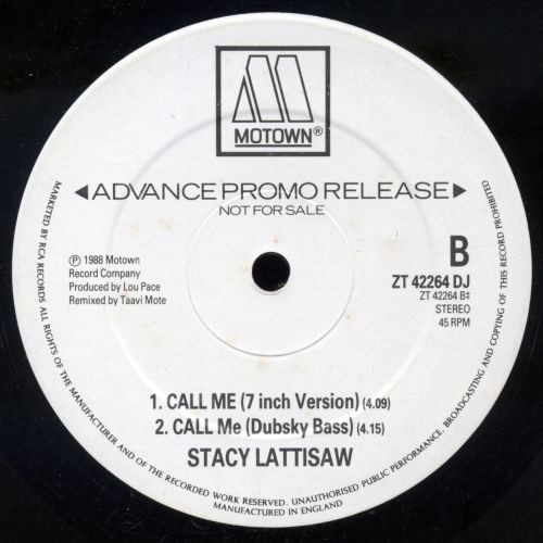 Stacy Lattisaw - Call Me | Motown (ZT42264 DJ)