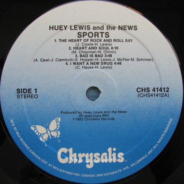 Huey Lewis & The News - Sports | Chrysalis (CHS 41412) - 3 Huey Lewis & The News - Sports | Chrysalis (CHS 41412) - 3