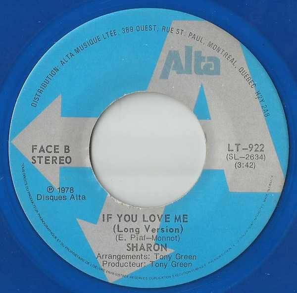 Sharon - If You Love Me (Hymne A L'Amour) | Alta (LT-922) - 2
