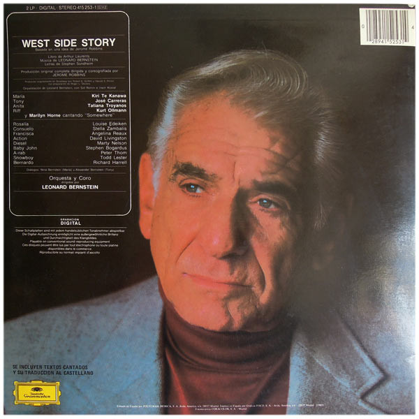 Leonard Bernstein - Kiri Te Kanawa · José Carreras · Tatiana Troyanos · Kurt Ollmann · Marilyn Horne - West Side Story | Deutsche Grammophon (415 253-1) - 2 Leonard Bernstein - Kiri Te Kanawa · José Carreras · Tatiana Troyanos · Kurt Ollmann · Marilyn Horne - West Side Story | Deutsche Grammophon (415 253-1) - 2