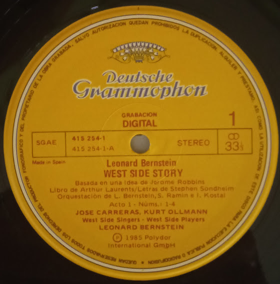 Leonard Bernstein - Kiri Te Kanawa · José Carreras · Tatiana Troyanos · Kurt Ollmann · Marilyn Horne - West Side Story | Deutsche Grammophon (415 253-1) - 4 Leonard Bernstein - Kiri Te Kanawa · José Carreras · Tatiana Troyanos · Kurt Ollmann · Marilyn Horne - West Side Story | Deutsche Grammophon (415 253-1) - 4
