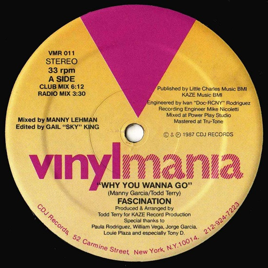 Fascination - Why You Wanna Go | Vinylmania (VMR 011)