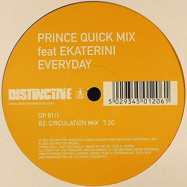 Prince Quick Mix Feat Ekaterini - Everyday | Distinct'ive Records (DP 81/1) - 2