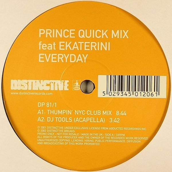 Prince Quick Mix Feat Ekaterini - Everyday | Distinct'ive Records (DP 81/1)