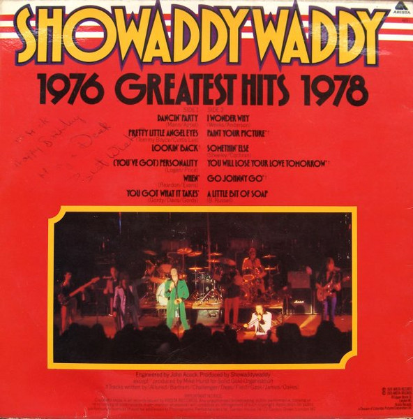 Showaddywaddy - Greatest Hits 1976 - 1978 | Arista (ARTV 1) - 2