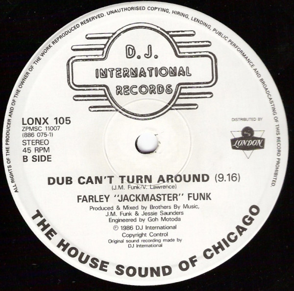 Farley "Jackmaster" Funk - Love Can't Turn Around | London Records (LONX 105) - 3