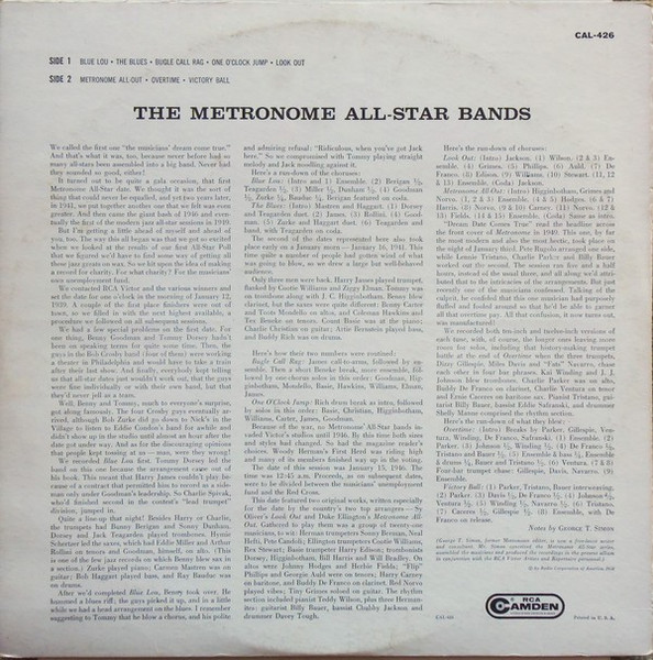 Metronome All Stars - The Metronome All-Star Bands | RCA Camden (CAL 426) - 2