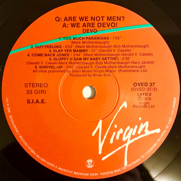 Devo - Q: Are We Not Men? A: We Are Devo! | Virgin (OVED 37) - 4