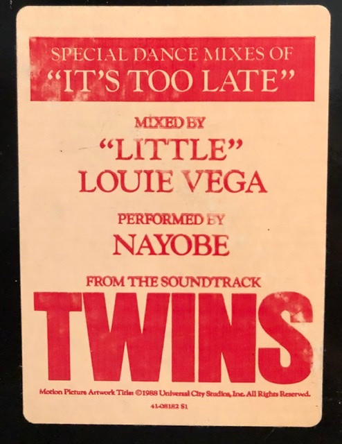 Nayobe - It's Too Late | WTG Records (41 08182) - 3