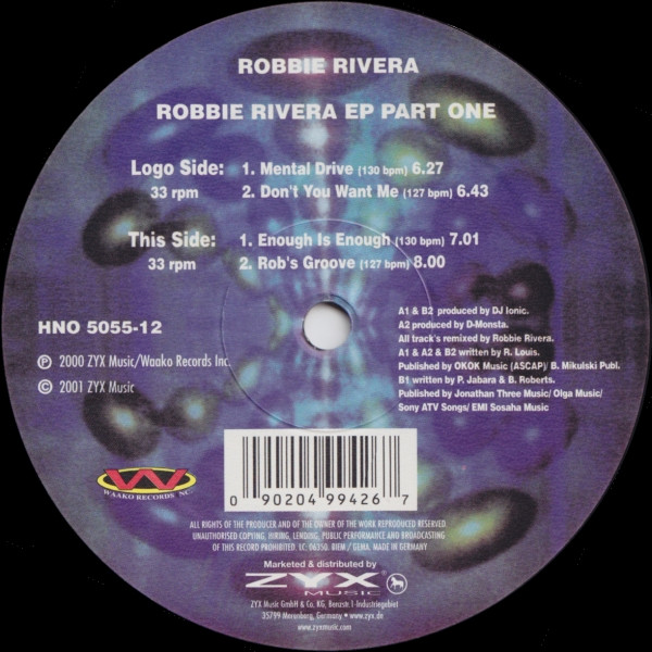 Robbie Rivera - Robbie Rivera EP Part One | House No. (HNO 5055-12)