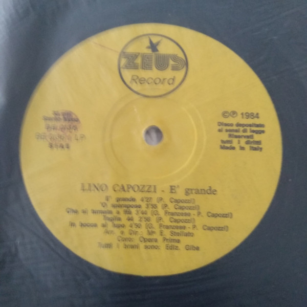 Lino Capozzi - È Grande | Zeus Record (BE 0136) - 4 Lino Capozzi - È Grande | Zeus Record (BE 0136) - 4