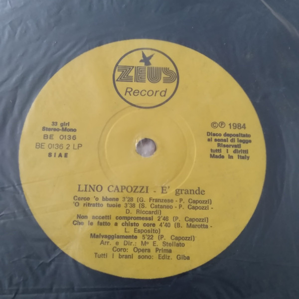 Lino Capozzi - È Grande | Zeus Record (BE 0136) - 3 Lino Capozzi - È Grande | Zeus Record (BE 0136) - 3
