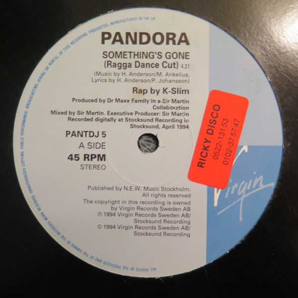 Pandora - Something's Gone | Virgin (PANT DJ 5)