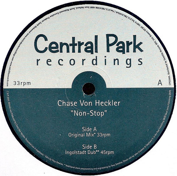 Chase Von Heckler - Non-Stop | Central Park Recordings (CPR3005)