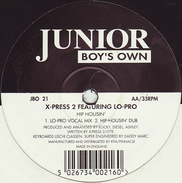 X-Press 2 - Rock 2 House / Hip Housin' | Junior Boy's Own (JBO 21) - 2
