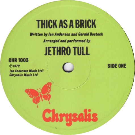 Jethro Tull - Thick As A Brick | Chrysalis (CHR 1003) - 3