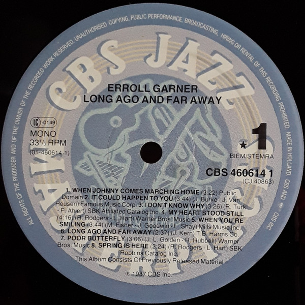 Erroll Garner - Long Ago And Far Away | CBS (460614 1) - 3
