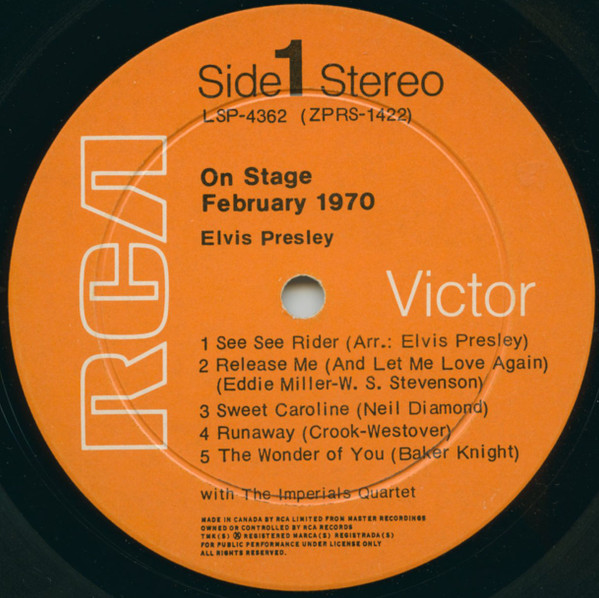 Elvis Presley - On Stage - February, 1970 [Vinyl] | RCA Victor (LSP-4362) - 3