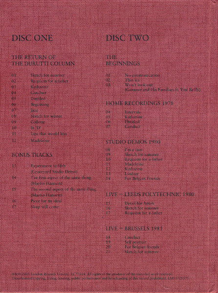 The Durutti Column - The Return Of The Durutti Column | London Records (FACD 14) - 2 The Durutti Column - The Return Of The Durutti Column | London Records (FACD 14) - 2