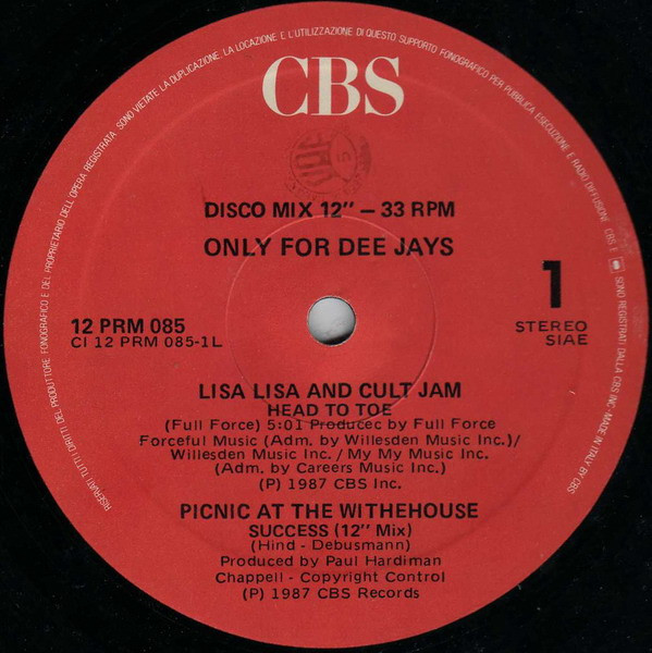 Lisa Lisa And Cult Jam / Picnic At The Whitehouse / Richenel - Head To Toe / Success / Dance Around The World | CBS (12 PRM 085)