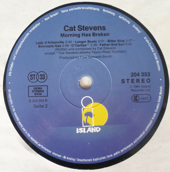 Cat Stevens - Morning Has Broken | Island Records (204 353) - 4