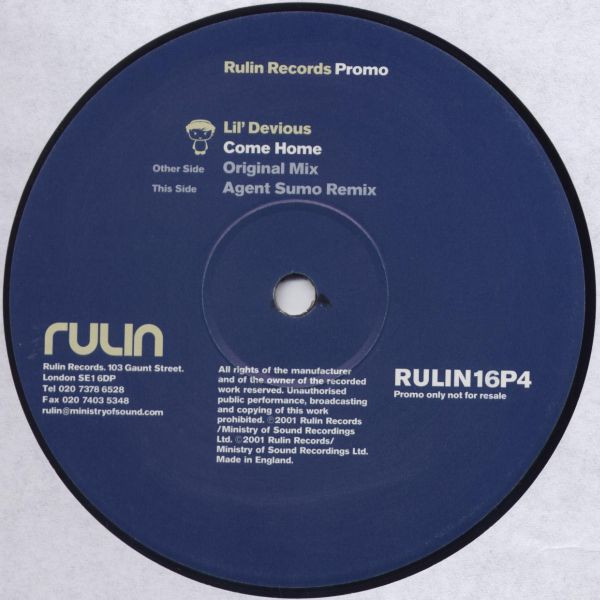 Lil' Devious - Come Home | Rulin Records (RULIN16P4) - 2