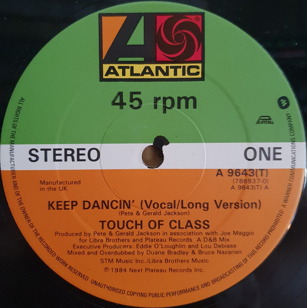 Touch Of Class - Keep Dancin' | Atlantic (A 9643(T))