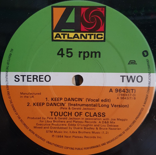 Touch Of Class - Keep Dancin' | Atlantic (A 9643(T)) - 2