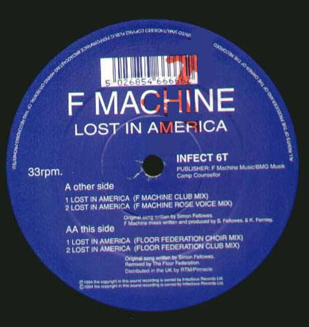 F Machine - Lost In America | Infectious Records (INFECT 06T)