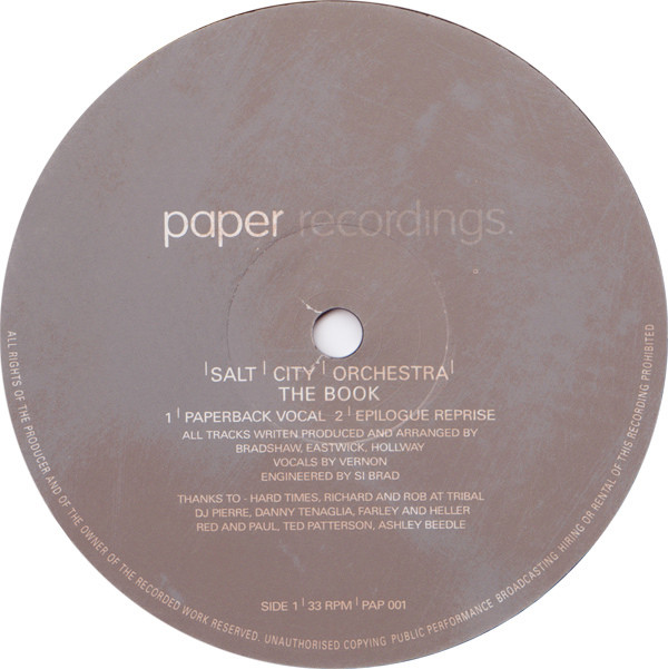 Salt City Orchestra - The Book | Paper Recordings (PAP 001)