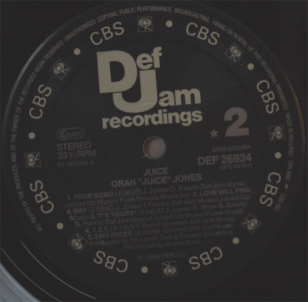 Oran 'Juice' Jones - Juice | Def Jam Recordings (DEF 26934) - 4 Oran 'Juice' Jones - Juice | Def Jam Recordings (DEF 26934) - 4