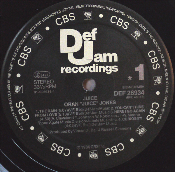 Oran 'Juice' Jones - Juice | Def Jam Recordings (DEF 26934) - 3 Oran 'Juice' Jones - Juice | Def Jam Recordings (DEF 26934) - 3