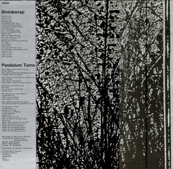 Attrition - Shrinkwrap / Pendulum Turns | Third Mind Records (TMS04) - 2