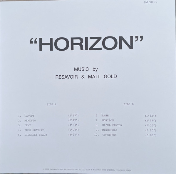 Resavoir & Matt Gold - Horizon | International Anthem Recording Company (IARC0096) - 2